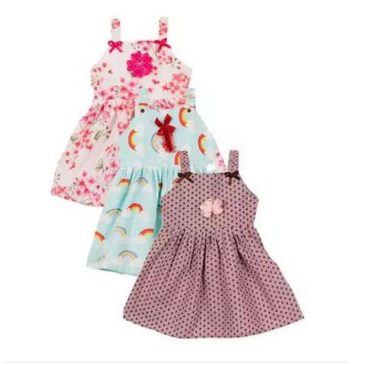 Pack Of 3 - Cotton Printed Summer Baby Frocks - Multicolor Printed Baby Cotton Frocks Different Designs Frocks For Girls Summer Multicolor Cotton- Kid Floral Cotton Girls Dresses Summer Girl Clothes frock farak girl frocks eid frocks new frocks